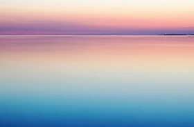 photo of blue and pink sea