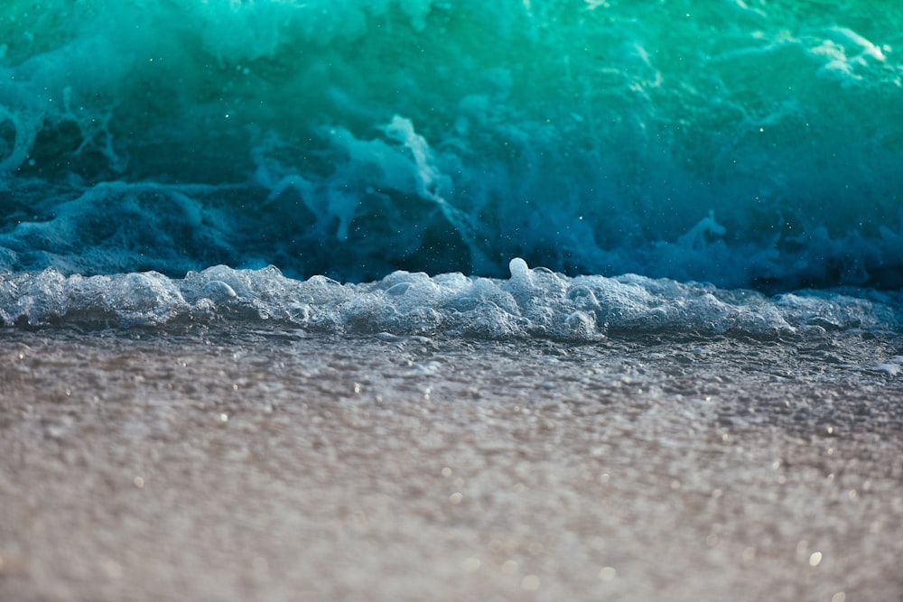 Bubbly wave at the bottom of a mountain.