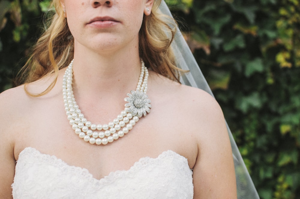 woman in white bridal gown