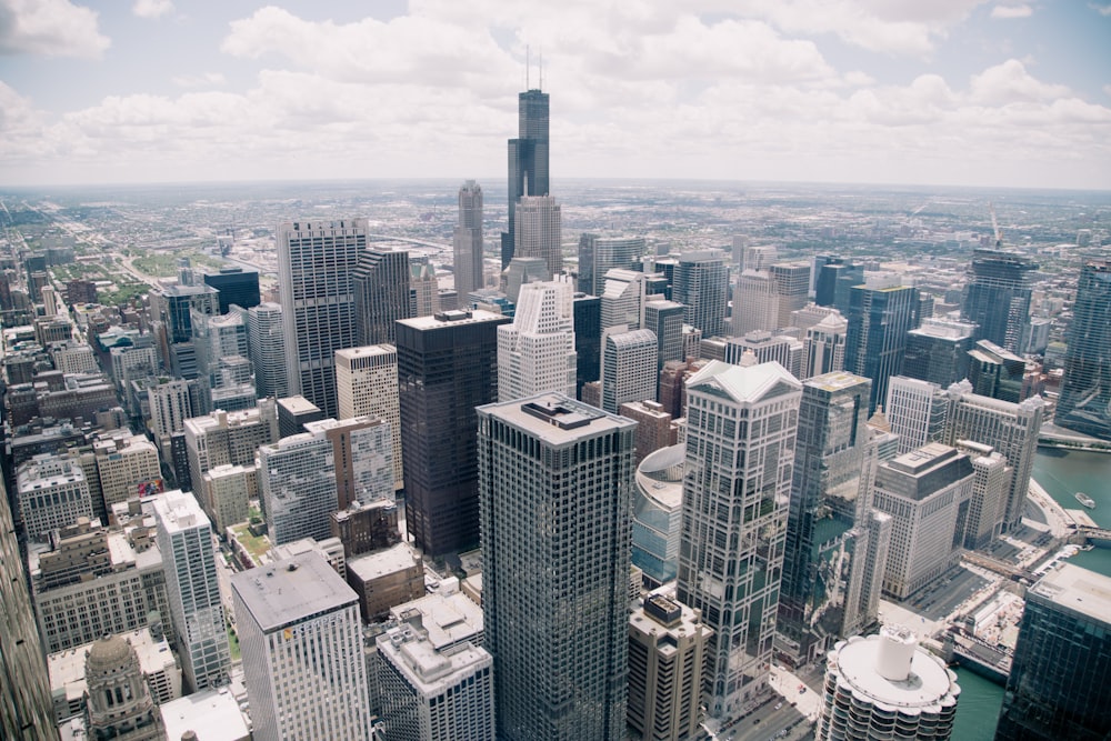 Sears Tower, USA under white clouds at daytime