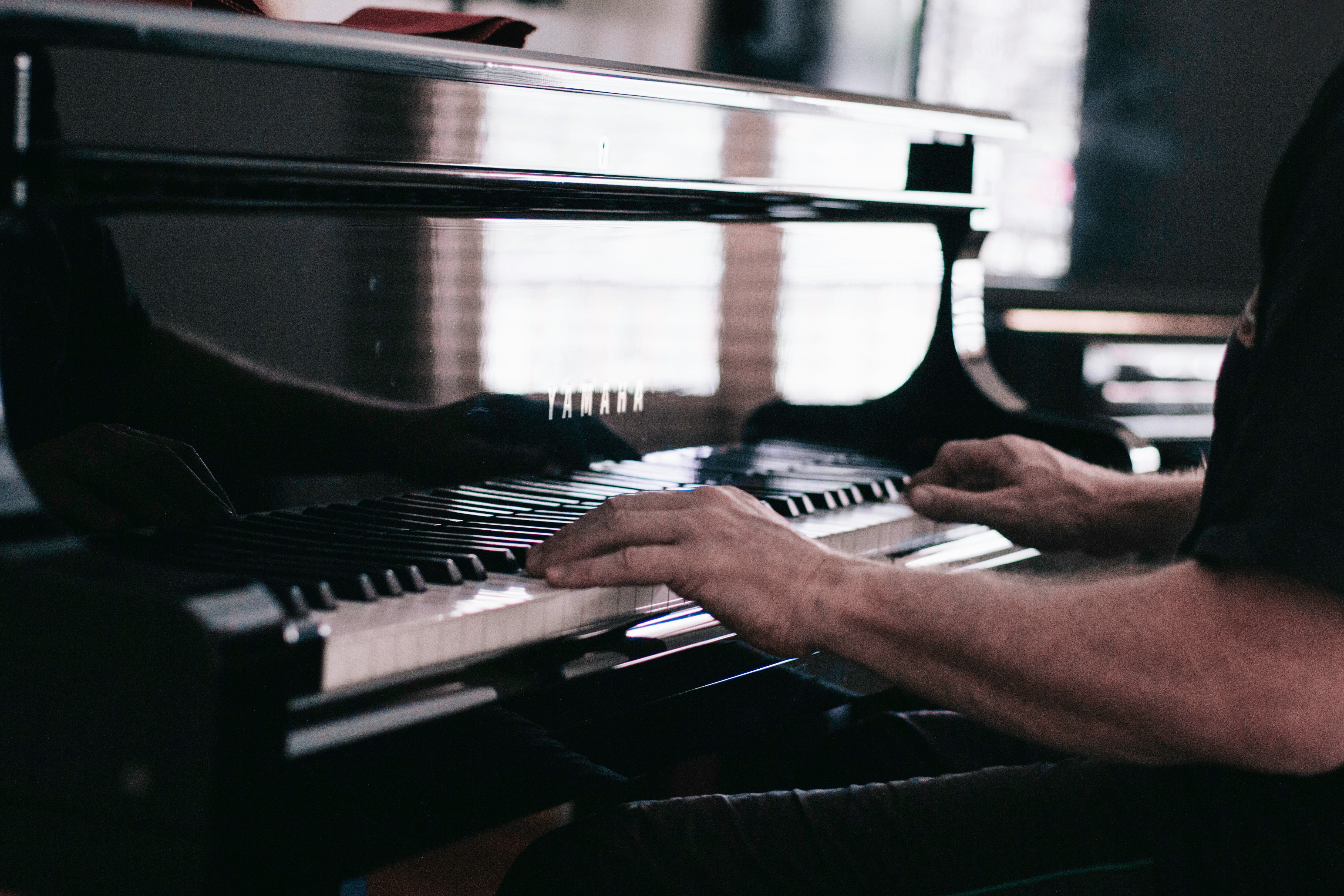 person playing piano