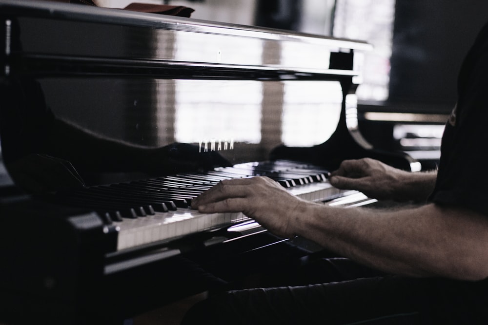 person playing piano