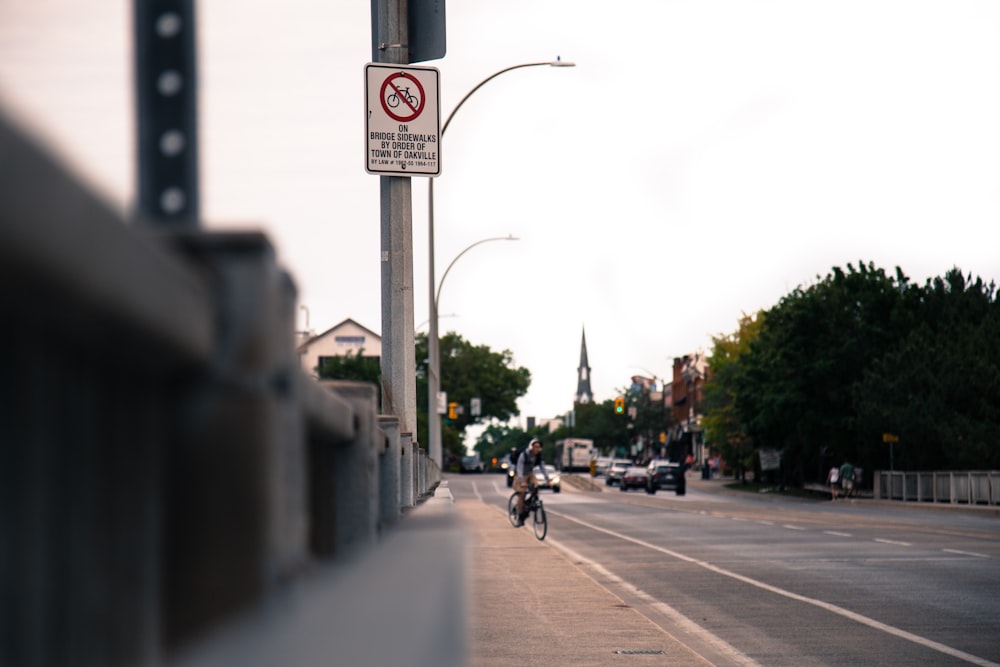 person riding bicycle on road near vehicles at daytime