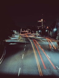 long exposure photography of road and cars