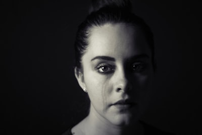 woman's face sorrow google meet background