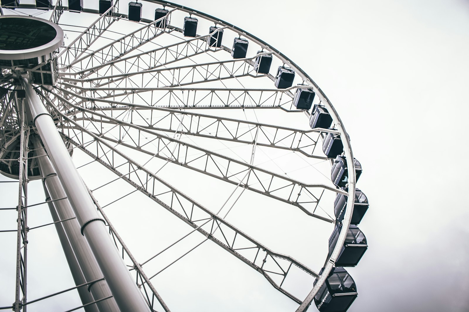 Canon EOS 750D (EOS Rebel T6i / EOS Kiss X8i) sample photo. Grayscale photo of ferriswheel photography