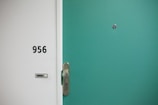 green wooden door