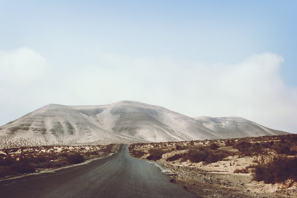 landscape photography of road and mountain