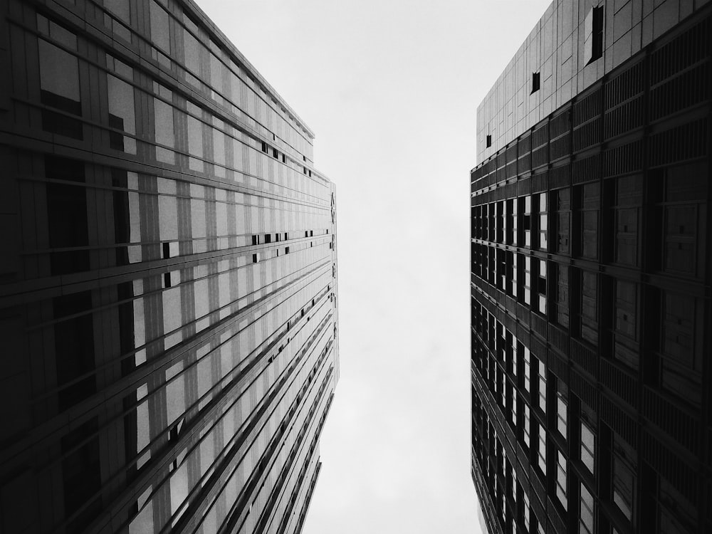 low angle photography of highrise buildings
