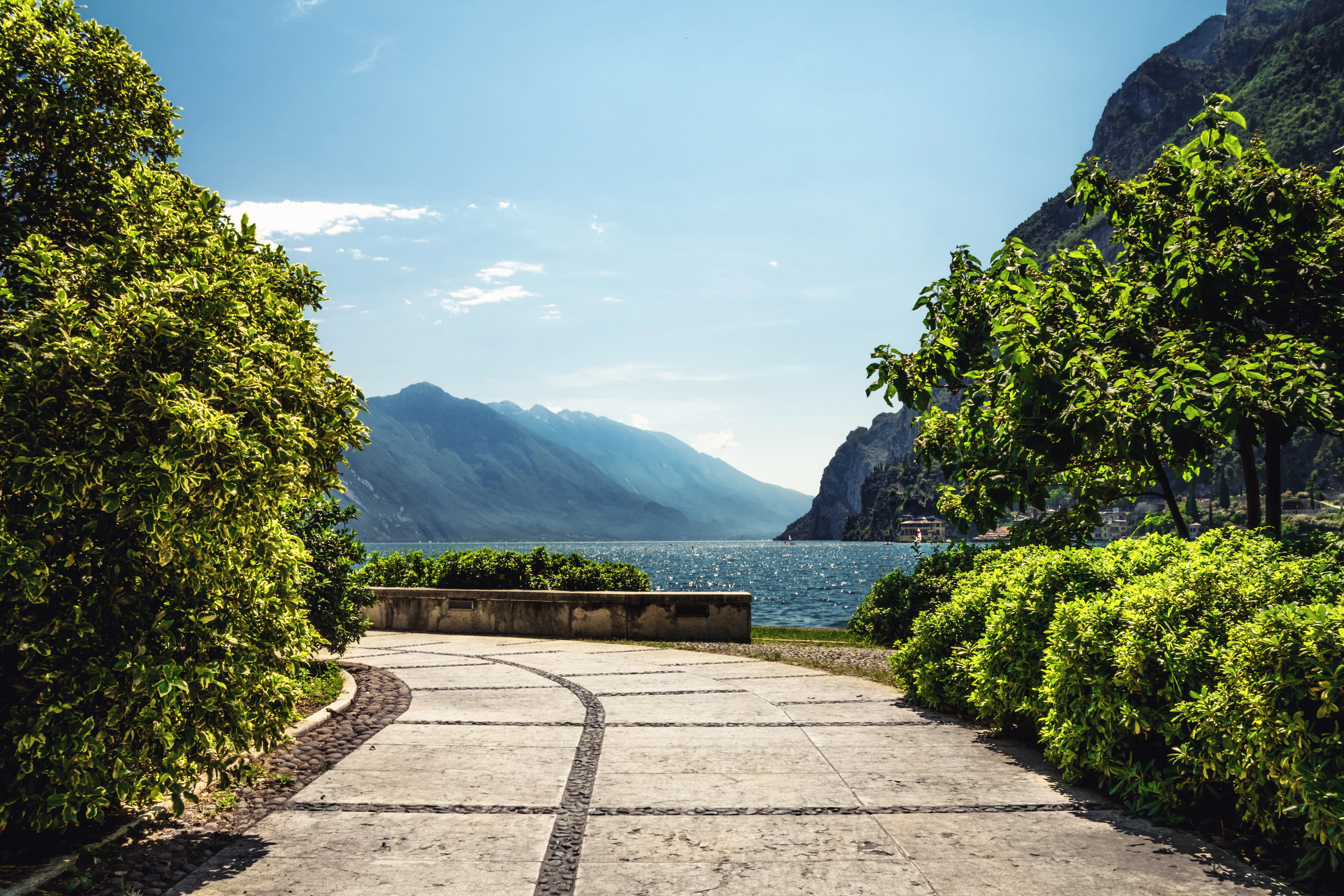 Lake Garda from the trees above Riva del Garda