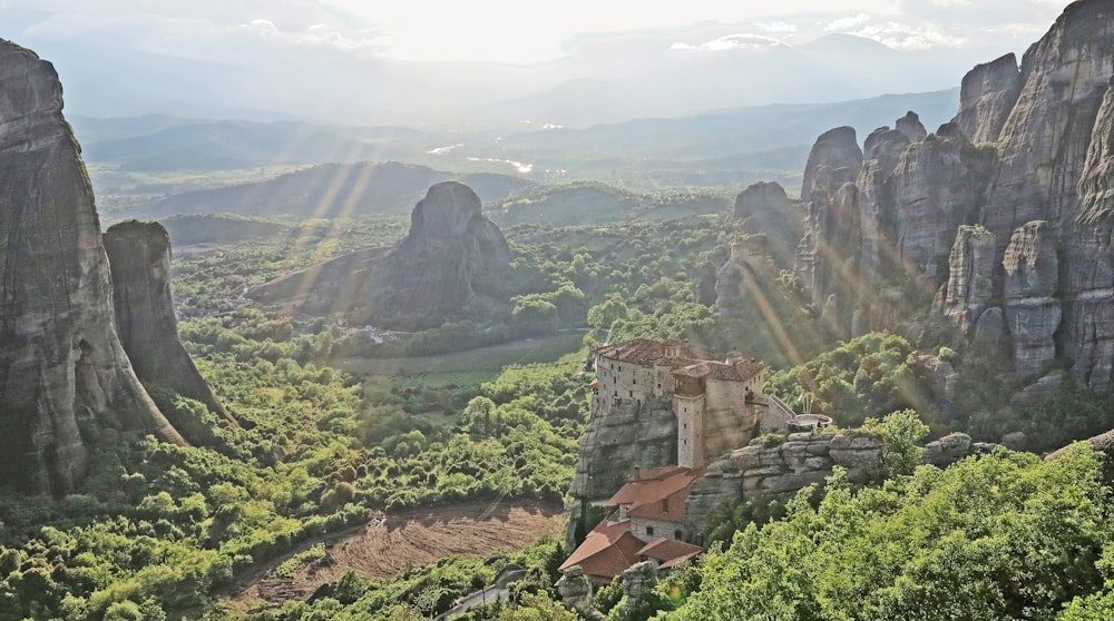 aerial photography of mountain