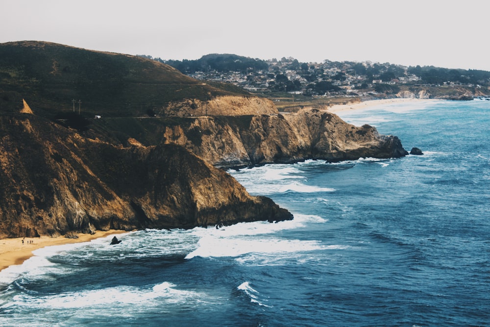 aerial photo of beach