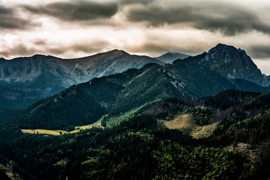aerial view of mountains in Giewont Poland