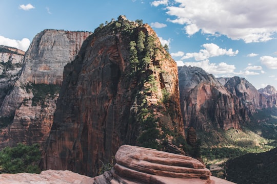 photography of mountain under cloud sky in Zion National Park United States