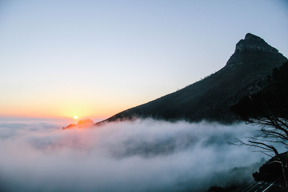 landscape photo of mountain during golden hour