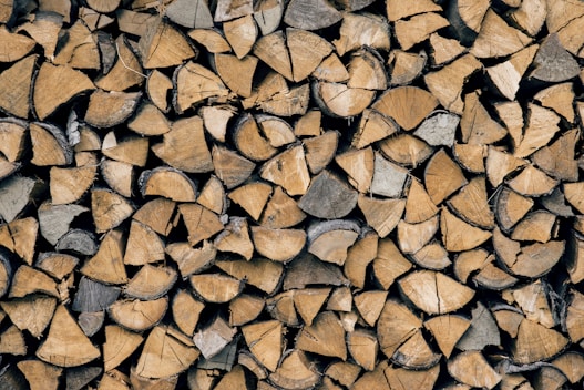 A cozy stack of premium firewood ready for delivery.