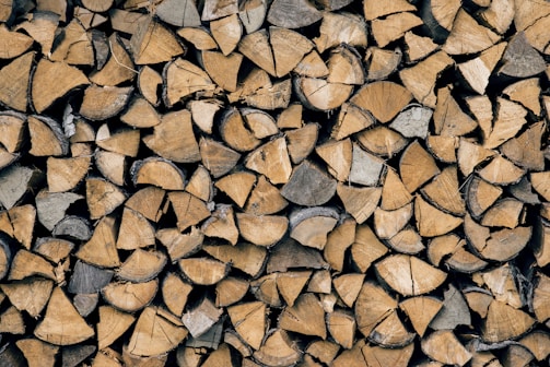 A cozy stack of premium firewood ready for delivery.