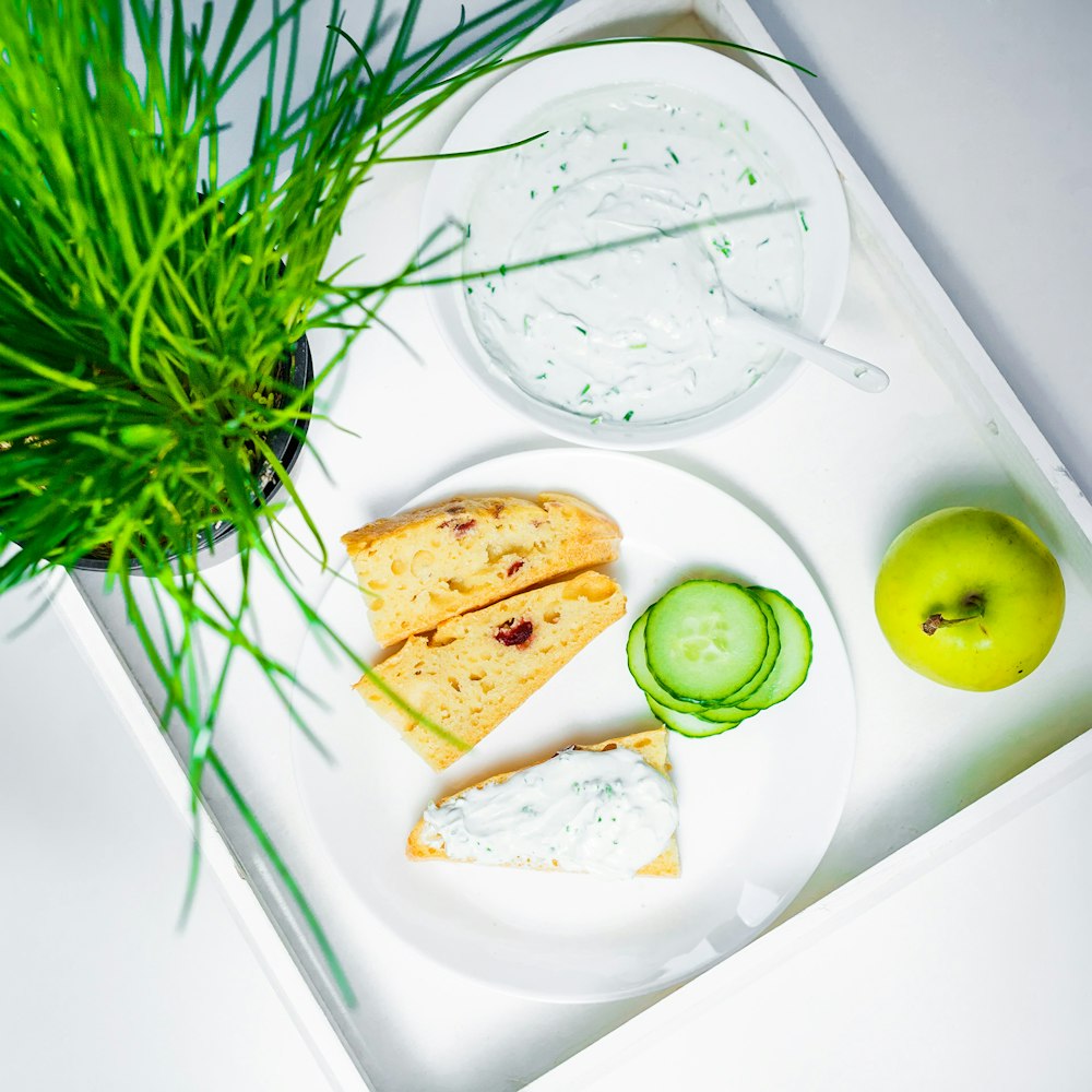 bread on white plate