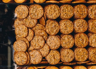 aerial photography of brown cookies