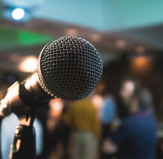 silver corded microphone in shallow focus photography