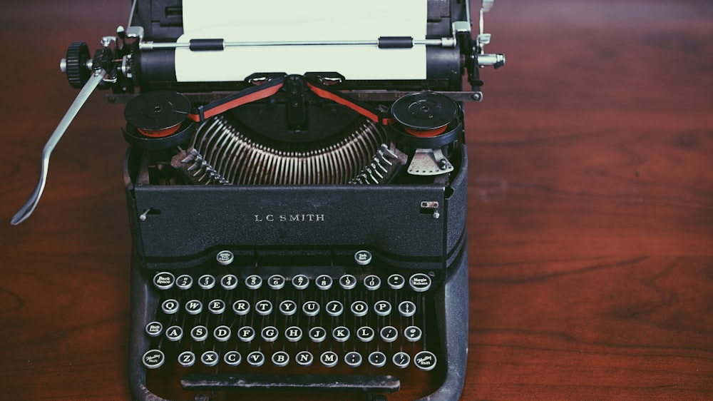 black typewriter machine