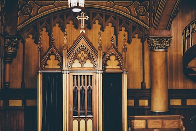 brown and black wall inside the cathedral