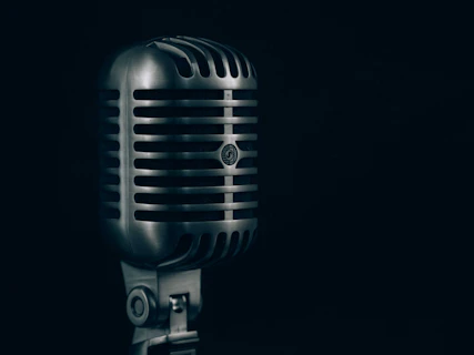 shallow focus photography of condenser microphone