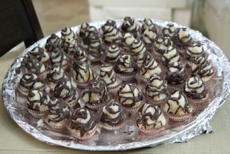 A beautifully arranged platter of assorted fudge flavors.