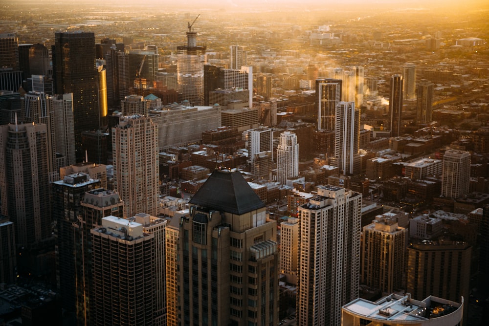 bird's eye photography of high-rise buildings