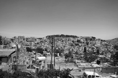 Wide shot of wireless network access points installed across an urban area.