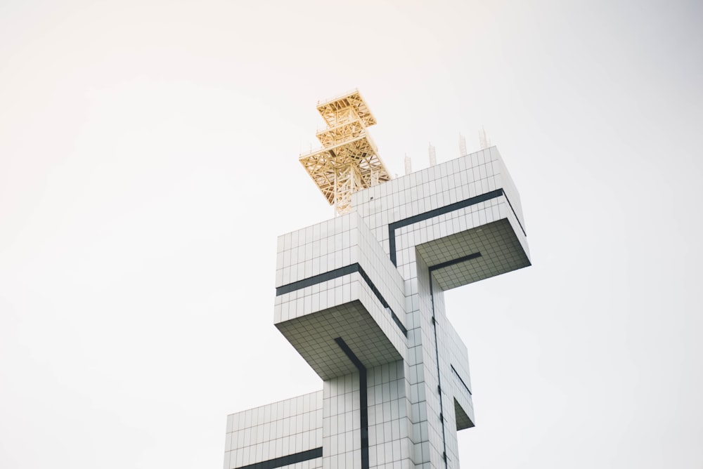 white and black high rise building photography