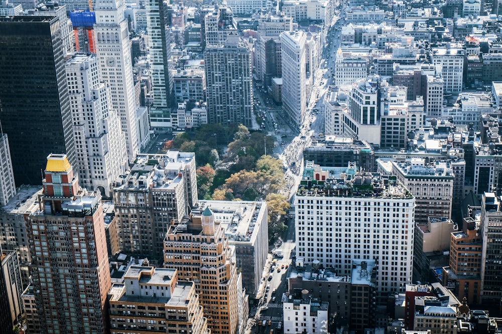 aerial photography of high rise concrete buildings at daytime