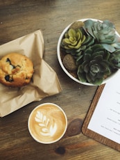 muffin served on brown paper