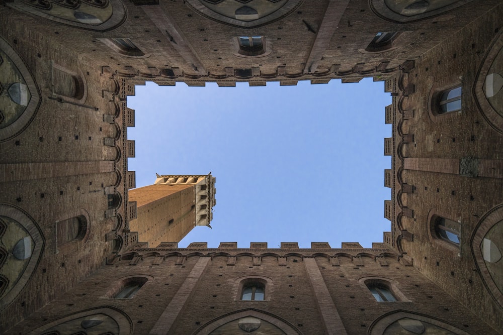 Fotografia ad angolo basso della struttura in calcestruzzo