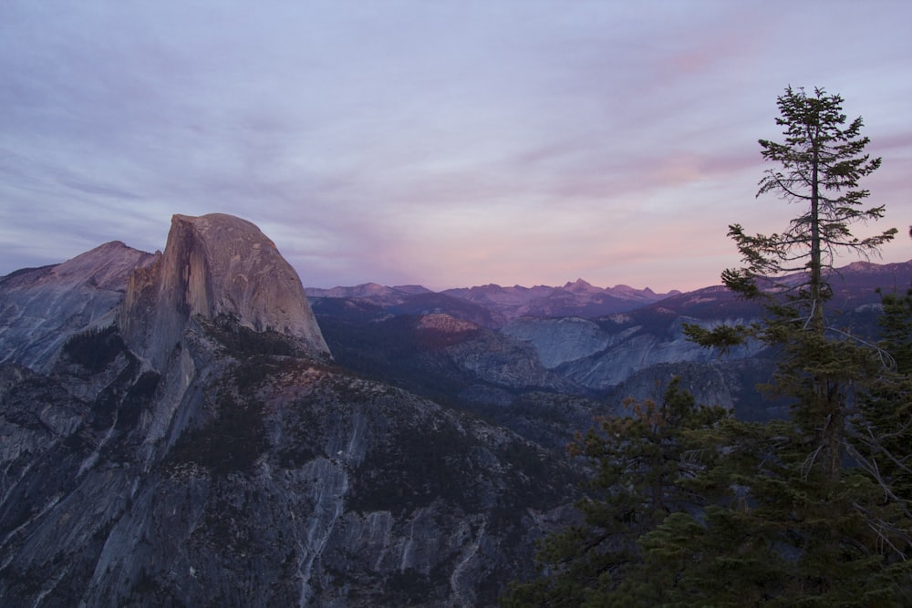 mountain during night time