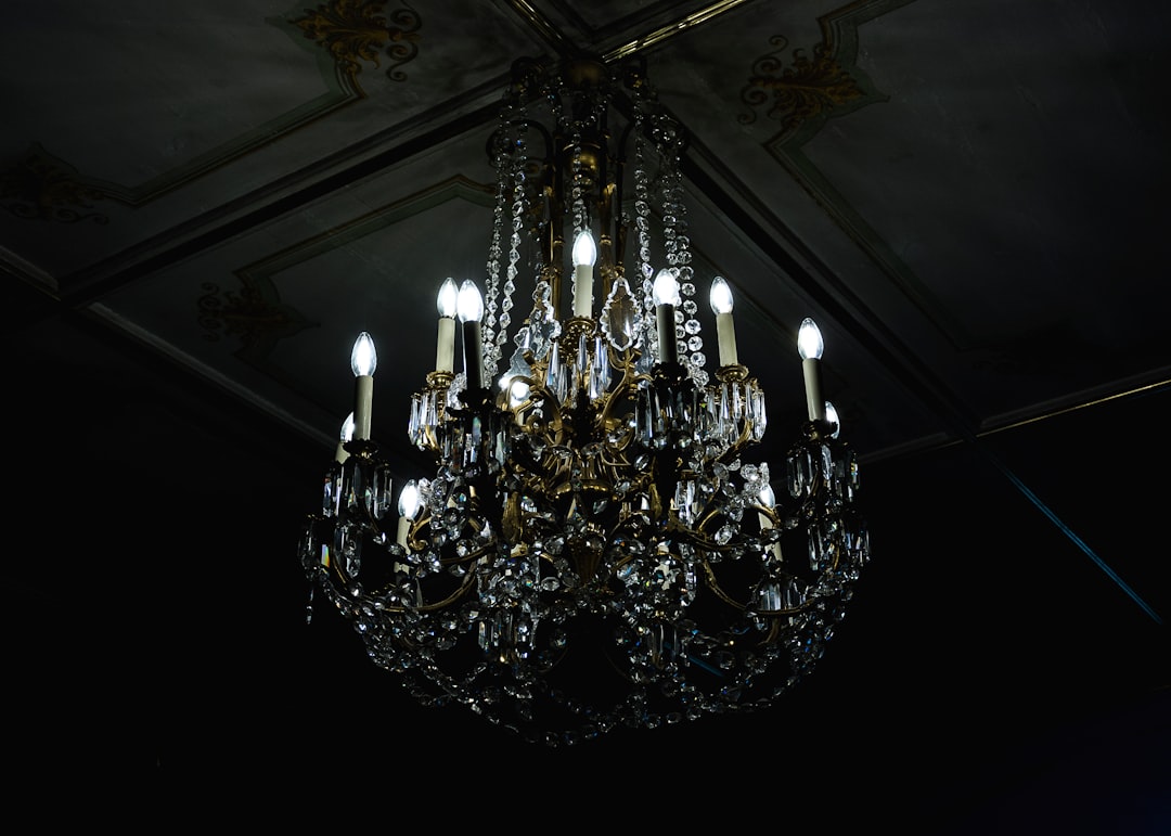 lighted crystal uplight chandelier