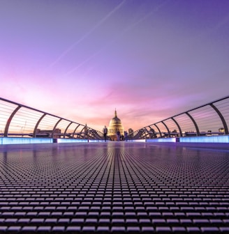 A view of St. Paul's Cathedral from the Millennium Bridge in London