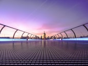 A view of St. Paul's Cathedral from the Millennium Bridge in London