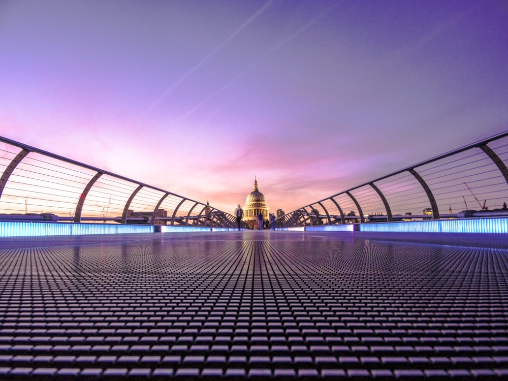 A view of St. Paul's Cathedral from the Millennium Bridge in London