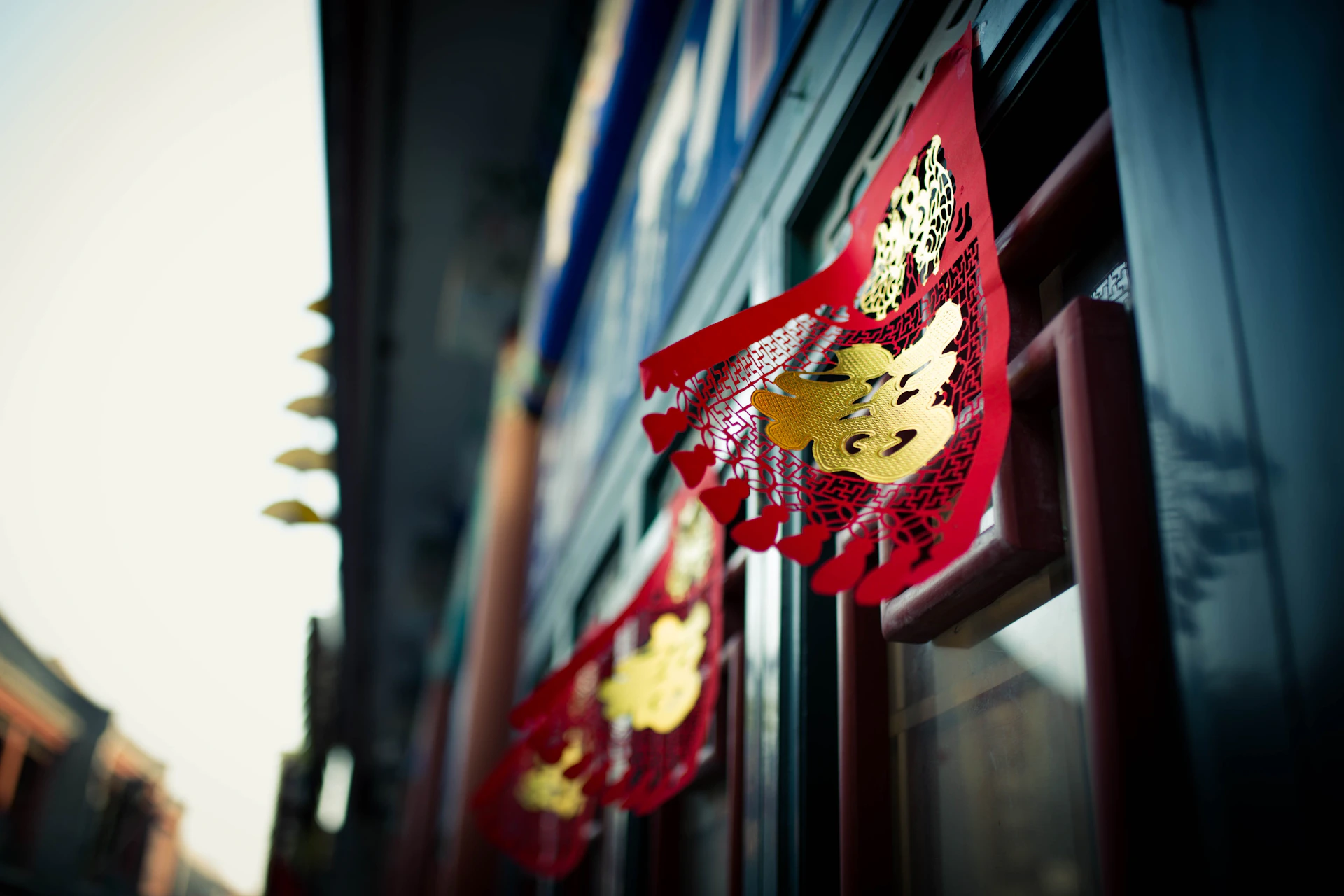 Colorful banners and seasonal motifs showcasing exclusive deals for the festive season.