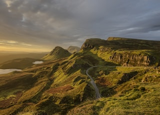 bird's eye photography of winding road on mountain