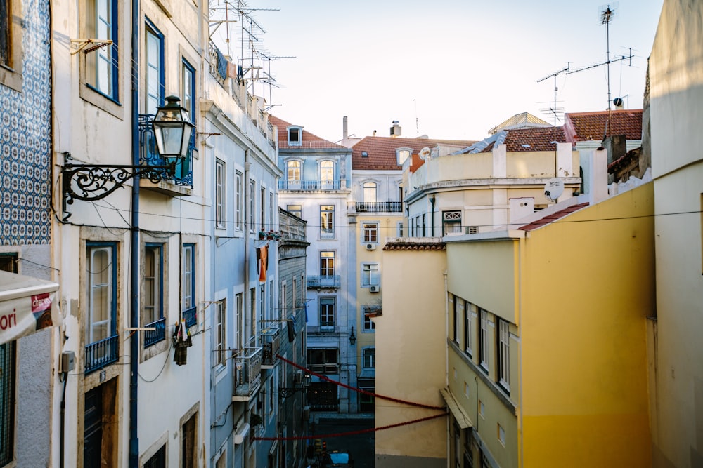 yellow and white building at daytime