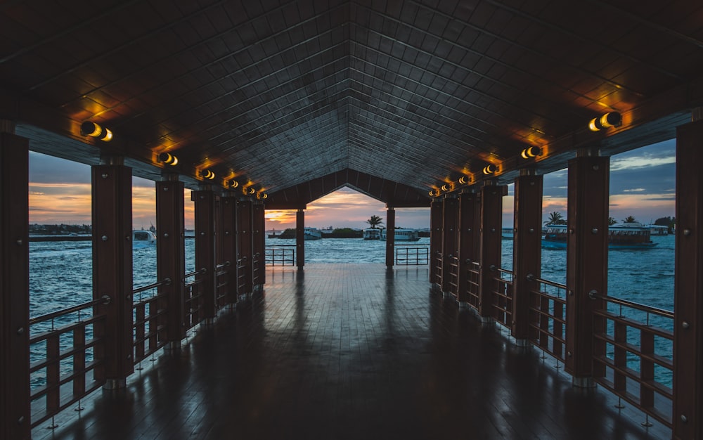 brown wooden dock