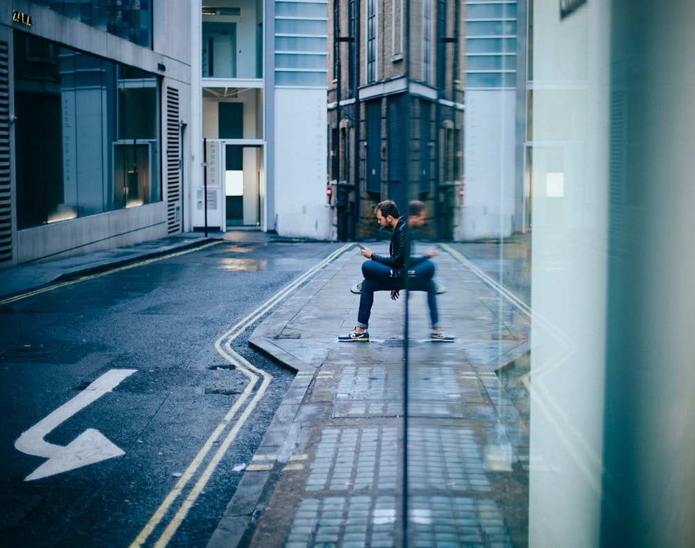 man sitting on bench