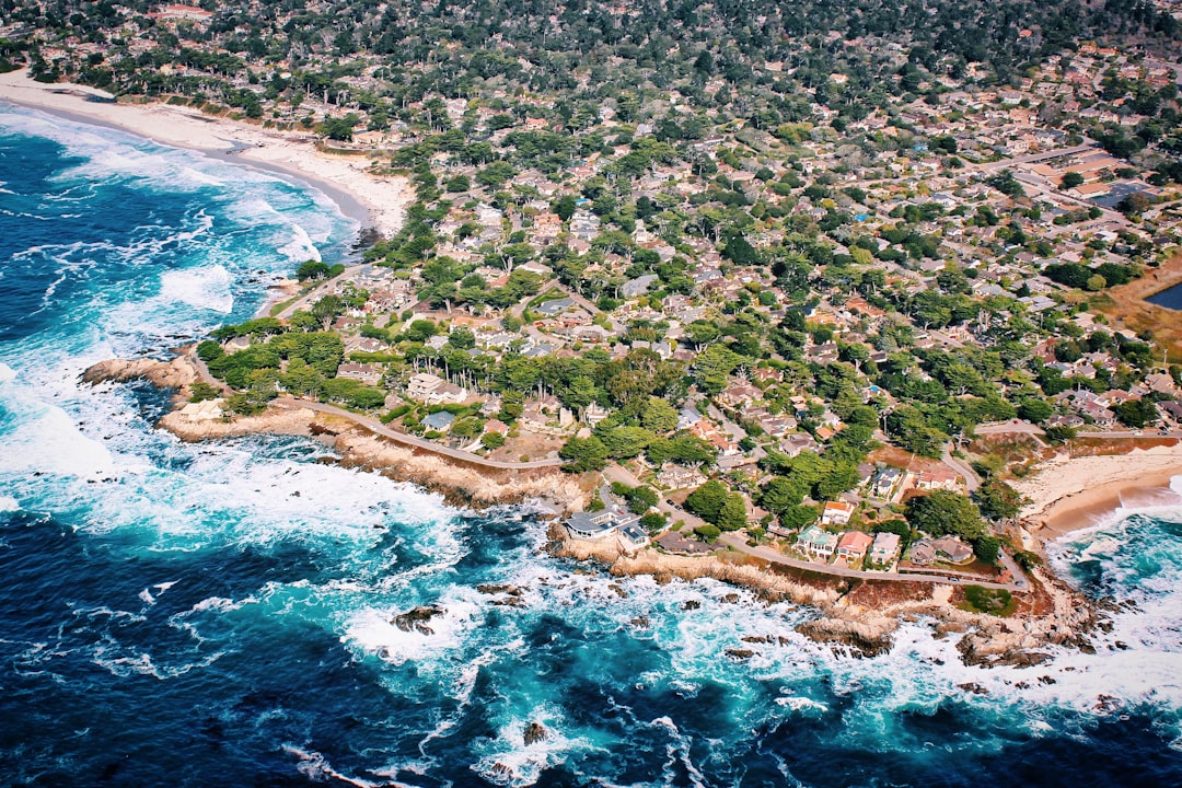 aerial view of beach, Carmel by the Sea Coastline