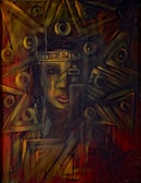 An abstract piece that blends mystical elements with modern art.