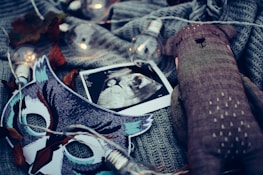 ultrasound photo surrounded by string lights