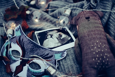 ultrasound photo surrounded by string lights