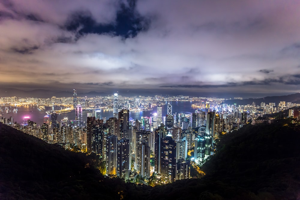 selective focus photography of high rise buildings