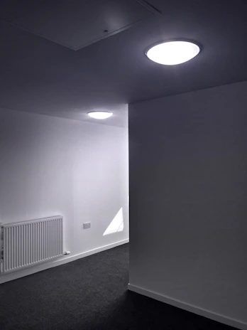 Bright, modern apartment interior with newly installed 220V power outlets.